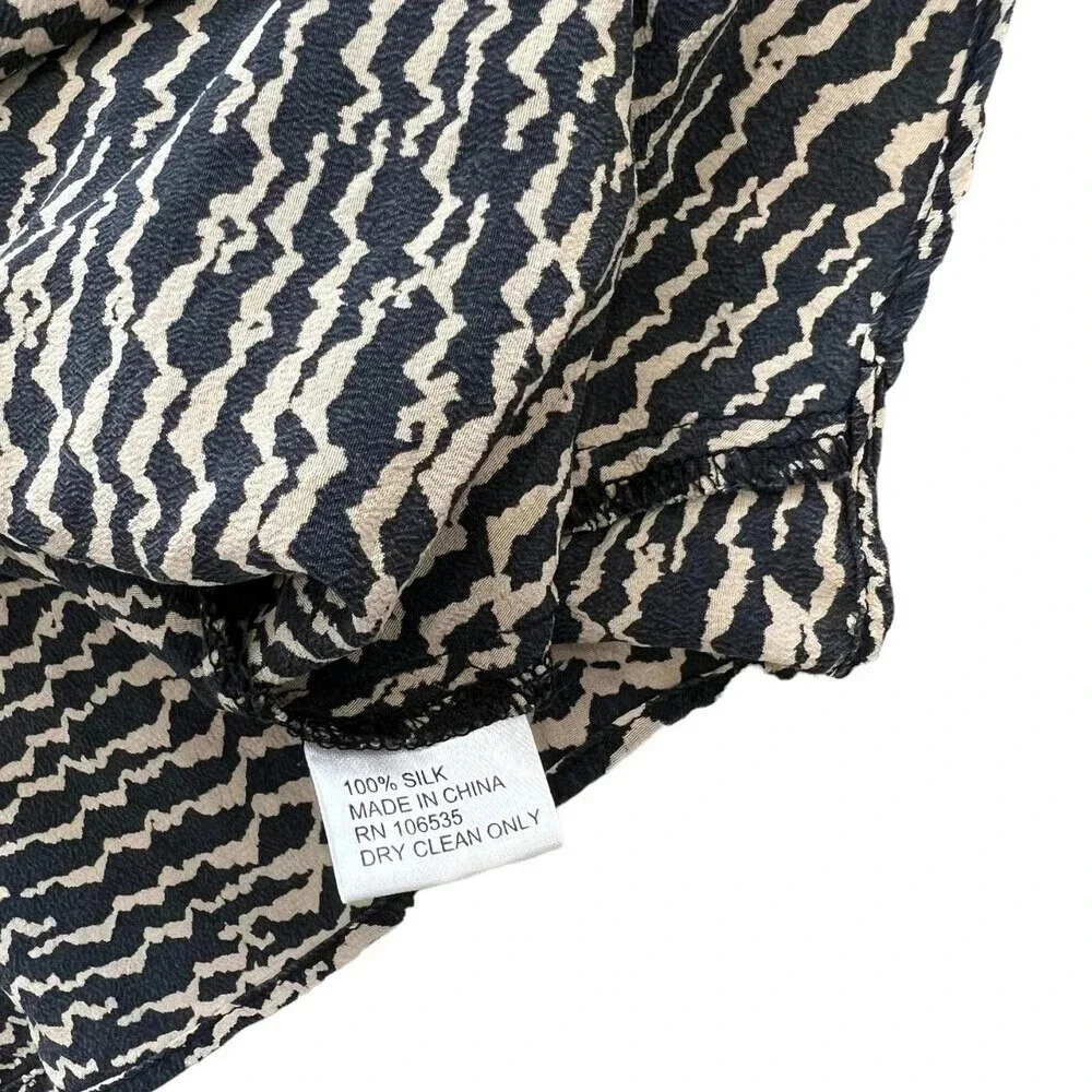 Gemma for Co Op Barneys New York Brown Animal Print Silk Blouse S - Picture 3 of 4